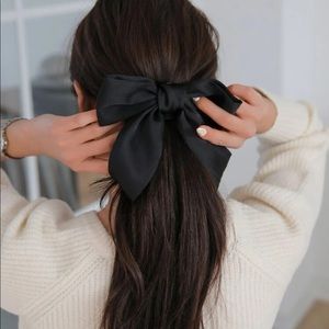 NEW | Chiffon Black Bow French Hair Clip